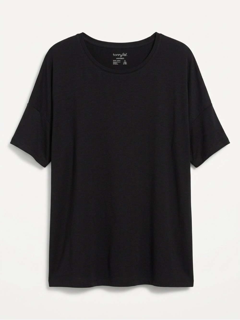 Terra & Sky Womenβs Black Crew Neck Short Sleeve Tee